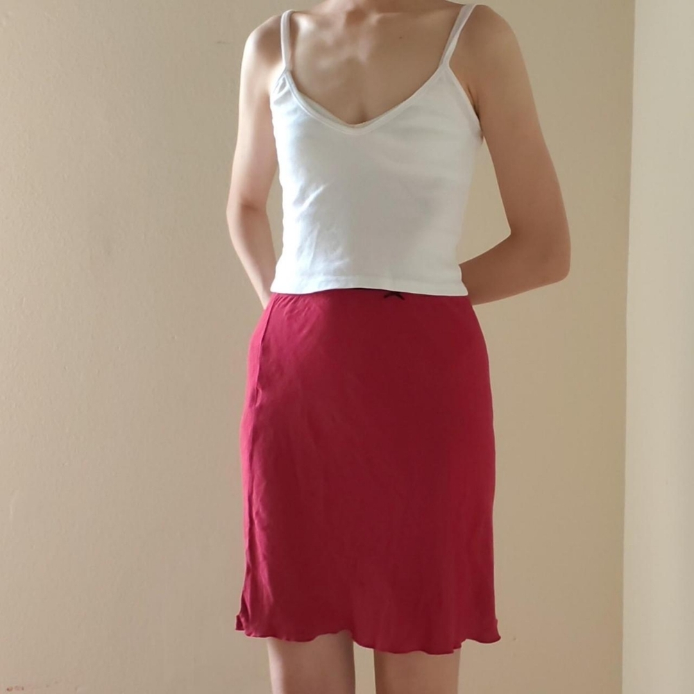 Brandy Melville pomegranate red Sephira slip skirt